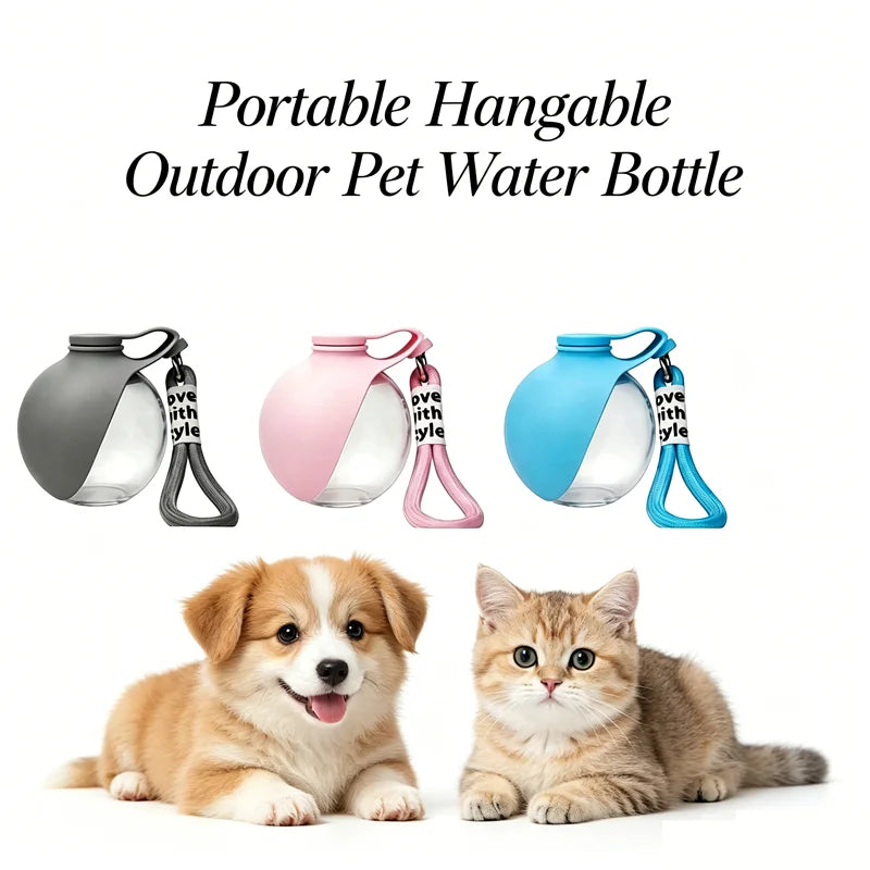 1PCS 545ml Portable & Hangable & Lightweight Pet Water Bottle for On-the-Go Outdoor Use Food-grade Silicone Bottle Dog Supplies