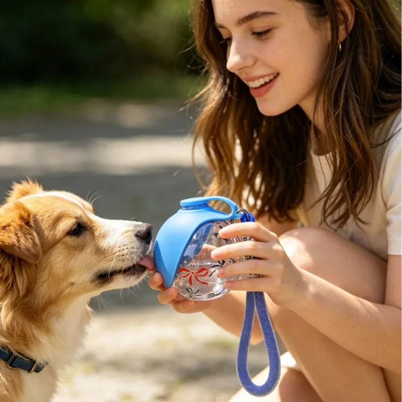 1PCS 545ml Portable & Hangable & Lightweight Pet Water Bottle for On-the-Go Outdoor Use Food-grade Silicone Bottle Dog Supplies